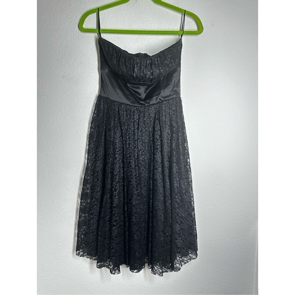 Ruby Rox Cocktail Strapless Black Bohemian Lace Dress Junior Size 7